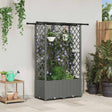 Vidaxl verhoogd bed met trellis en dak lichtgrijs 124 x 40 x 136 cm pp