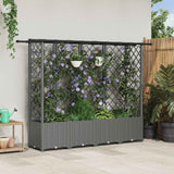 Vidaxl verhoogd bed met trellis en dak lichtgrijs 202 x 40 x 136 cm pp