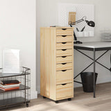 Vidaxl rolling cabinet met laden moss 34 x 39 x 103 cm heldere vernis
