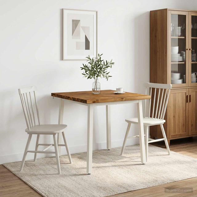 Vidaxl 70 x 70 x 75 cm massief acaciahout natuurlijk en wit vierkant
