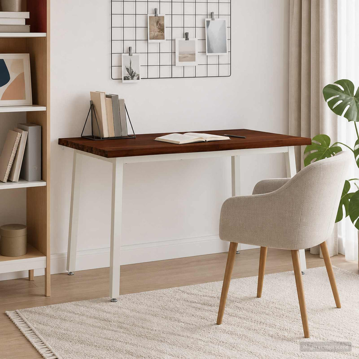 Vidaxl 120 x 70 x 75 cm massief acaciahout donkerbruin en wit