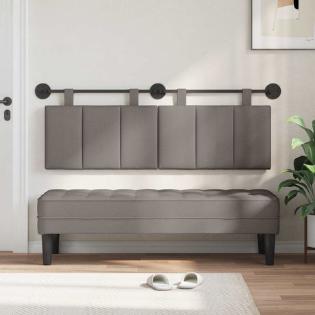 Vidaxl hangend hoofdbord taupe fluweel