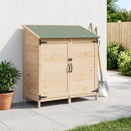 Vidaxl tuinschuur naturel 106,5 x 56 x 113,5 cm massief vurenhout