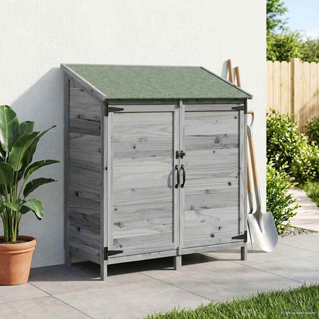 Vidaxl tuinschuur grijs 106,5 x 56 x 113,5 cm massief vurenhout