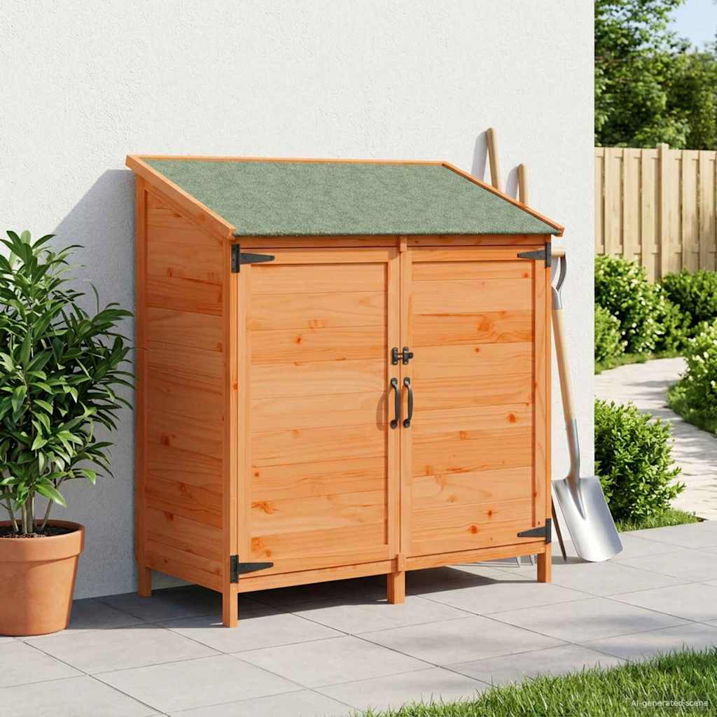 Vidaxl tuinschuur bruin 106,5 x 56 x 113,5 cm massief vurenhout