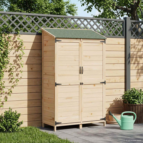 Vidaxl tuinschuur naturel 106,5 x 56 x 176 cm massief vurenhout
