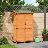 Vidaxl tuinschuur met dak bruin 106,5 x 56 x 176 cm massief vurenhout