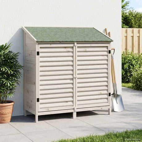 Vidaxl tuinschuur met dak wit 106 x 56 x 113,5 cm massief vurenhout