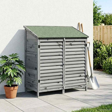 Vidaxl tuinschuur met dak grijs 106 x 56 x 113,5 cm massief vurenhout