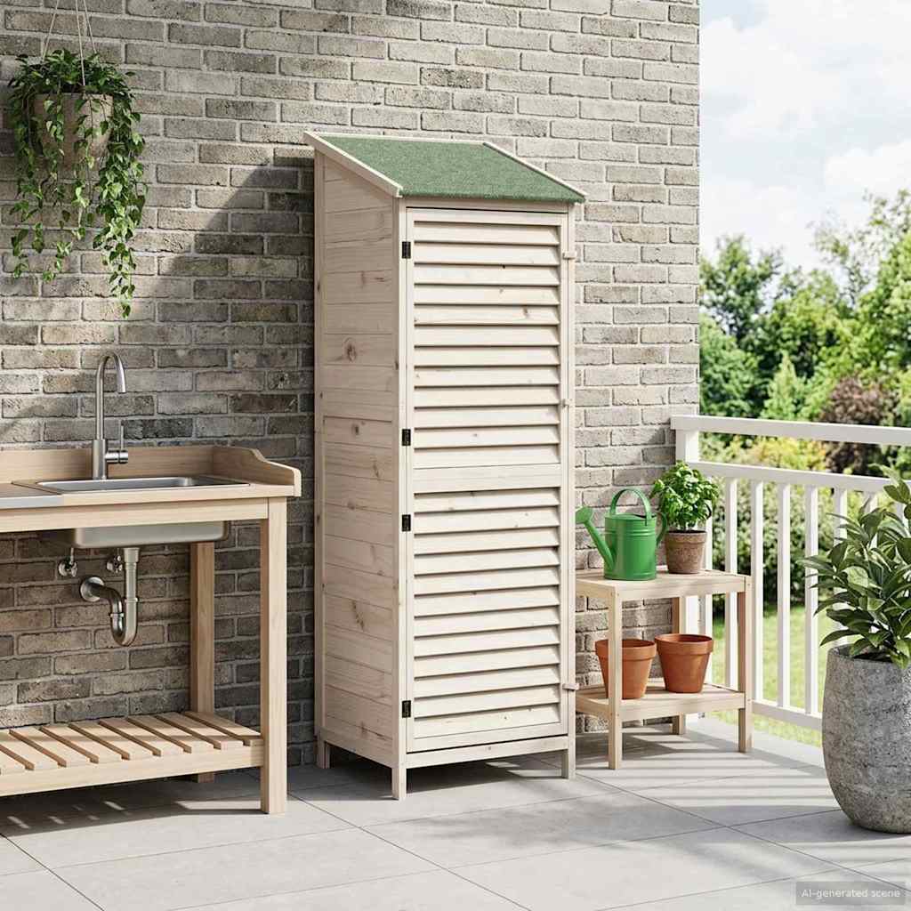 Vidaxl tuinschuur met dak wit 59 x 56 x 176 cm massief vurenhout