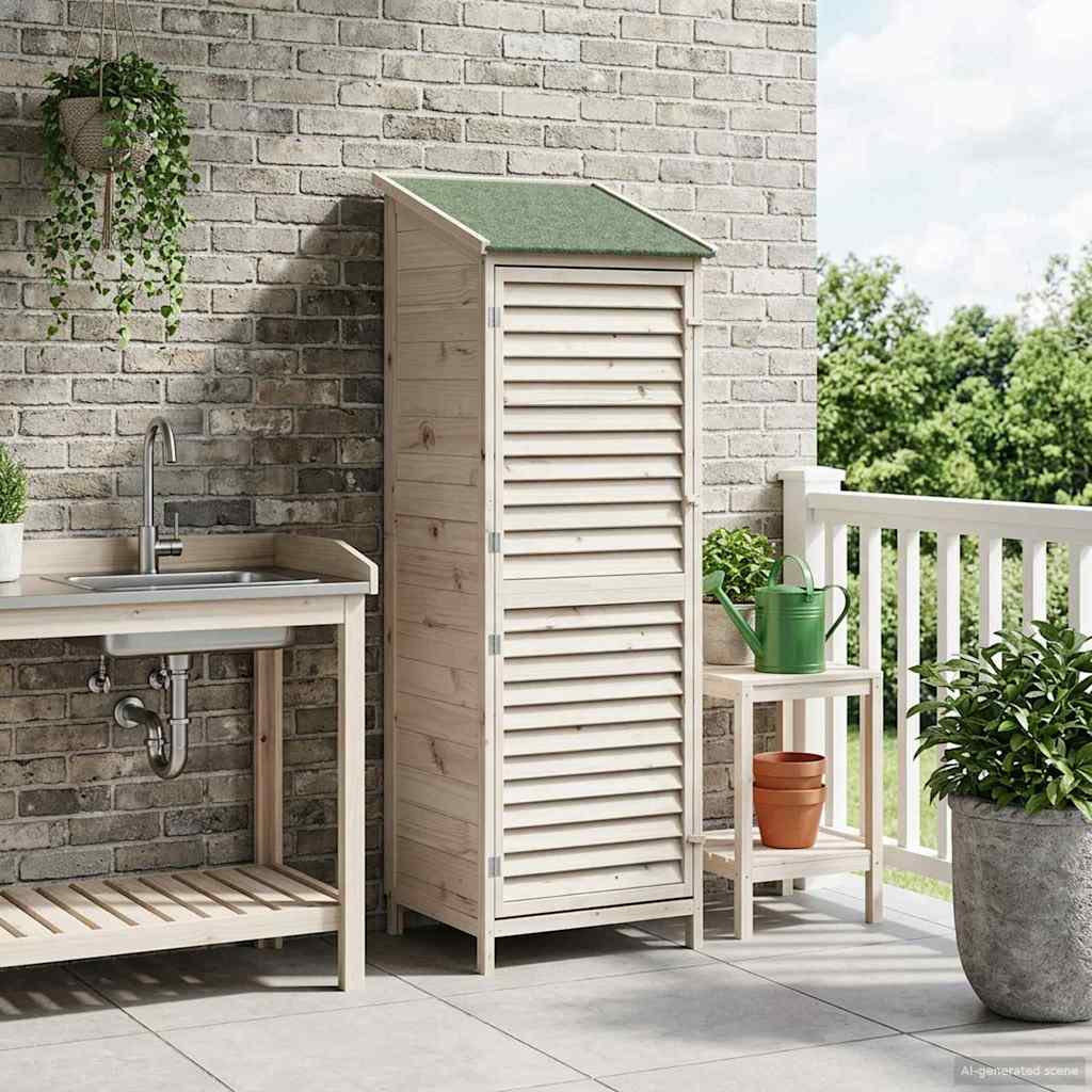 Vidaxl tuinschuur met dak wit 59 x 56 x 176 cm massief vurenhout