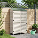 Vidaxl tuinschuur met dak wit 106 x 56 x 176,5 cm massief vurenhout