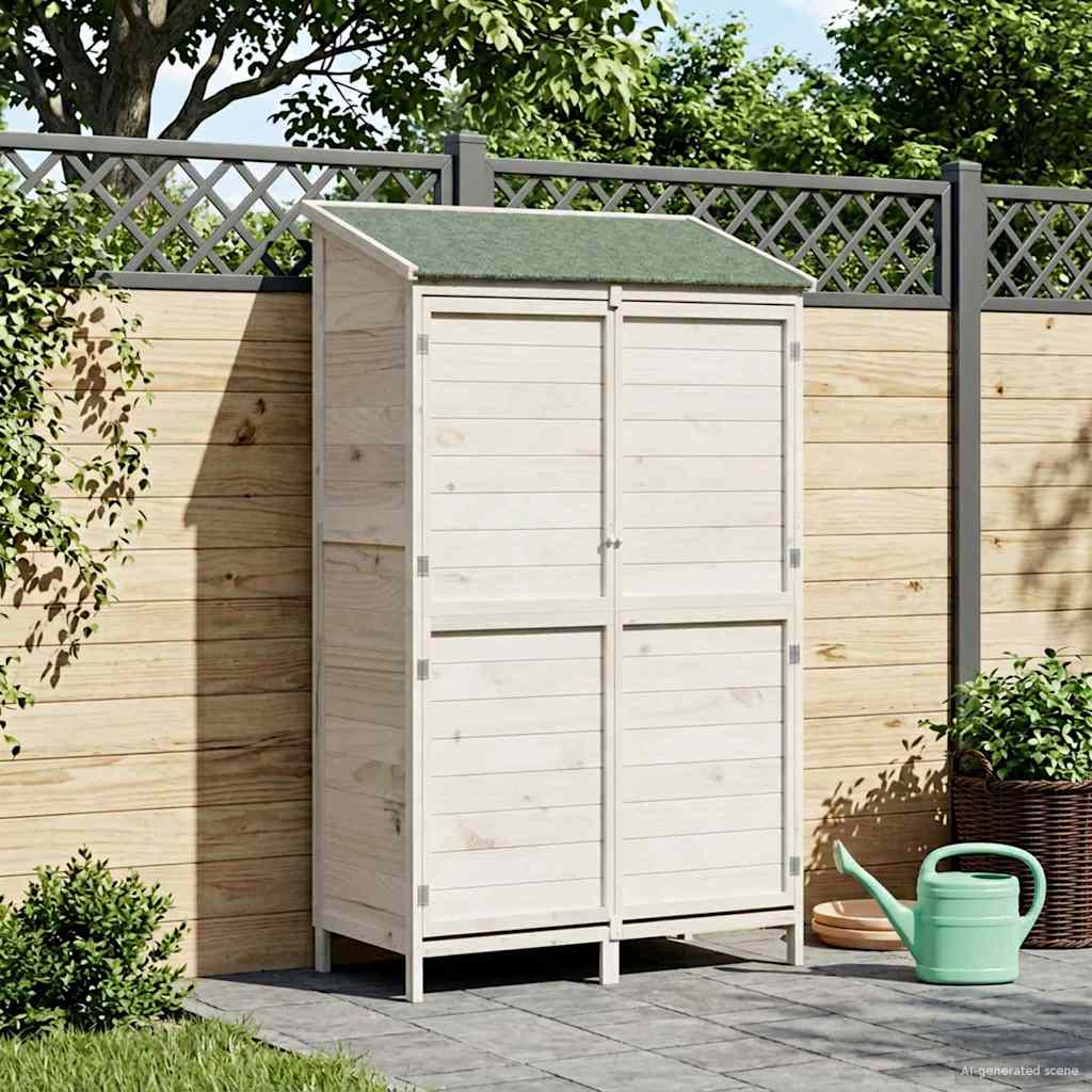 Vidaxl tuinschuur met dak wit 106 x 56 x 176,5 cm massief vurenhout