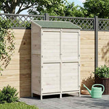 Vidaxl tuinschuur met dak wit 106 x 56 x 176,5 cm massief vurenhout