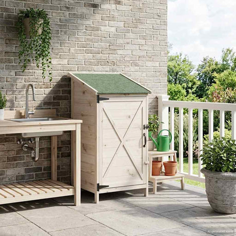 Vidaxl tuinschuur wit 59,5 x 56 x 113,5 cm massief vurenhout
