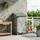 Vidaxl tuinschuur grijs 59,5 x 56 x 113,5 cm massief vurenhout