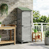 Vidaxl tuinschuur grijs 59,5 x 56 x 176,5 cm massief vurenhout