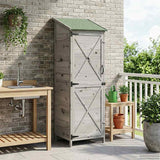 Vidaxl tuinschuur grijs 59,5 x 56 x 176,5 cm massief vurenhout