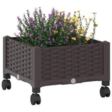 Vidaxl tuinschaal met wielen bruin 40 x 40 x 29 cm pp