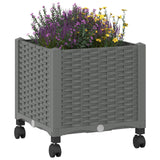 Vidaxl tuinschaal met wielen lichtgrijs 40 x 40 x 48 cm pp