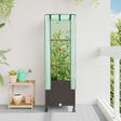 Vidaxl tuinplantenbak met kasbedekking en wielen bruin pp