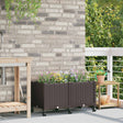 Vidaxl tuinschaal met wielen bruin 80 x 40 x 44 cm pp