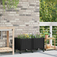 Vidaxl tuinschaal met wielen zwart 80 x 40 x 44 cm pp