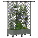 Vidaxl verhoogd bed met trellis en dak lichtgrijs 124 x 40 x 127 cm pp