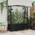 Vidaxl verhoogd bed met trellis en dak zwart 164 x 40 x 144 cm pp