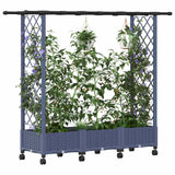 Vidaxl verhoogd bed met trellis en dak grijs 164 x 40 x 127 cm pp