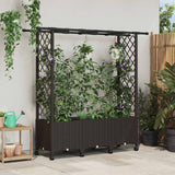 Vidaxl verhoogd bed met trellis en dak bruin 162,5 x 40 x 142 cm pp