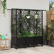 Vidaxl verhoogd bed met trellis en dak zwart 163,5 x 40 x 142 cm pp