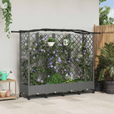 Vidaxl verhoogd bed met trellis en dak lichtgrijs 203,5 x 40 x 129 cm