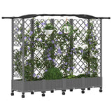 Vidaxl verhoogd bed met trellis en dak lichtgrijs 203,5 x 40 x 129 cm