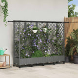 Vidaxl verhoogd bed met trellis en dak lichtgrijs 202,5 x 40 x 127 cm