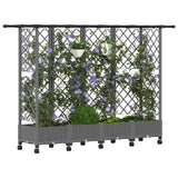 Vidaxl verhoogd bed met trellis en dak lichtgrijs 202,5 x 40 x 127 cm