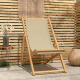 Vidaxl strandstoel beige massief teakhout