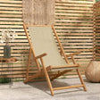 Vidaxl strandstoel beige massief teakhout