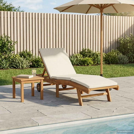 Vidaxl ligstoel polyester bruin en crèmekleurig
