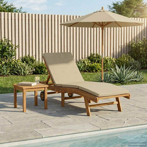Vidaxl ligstoel polyester bruin en beige