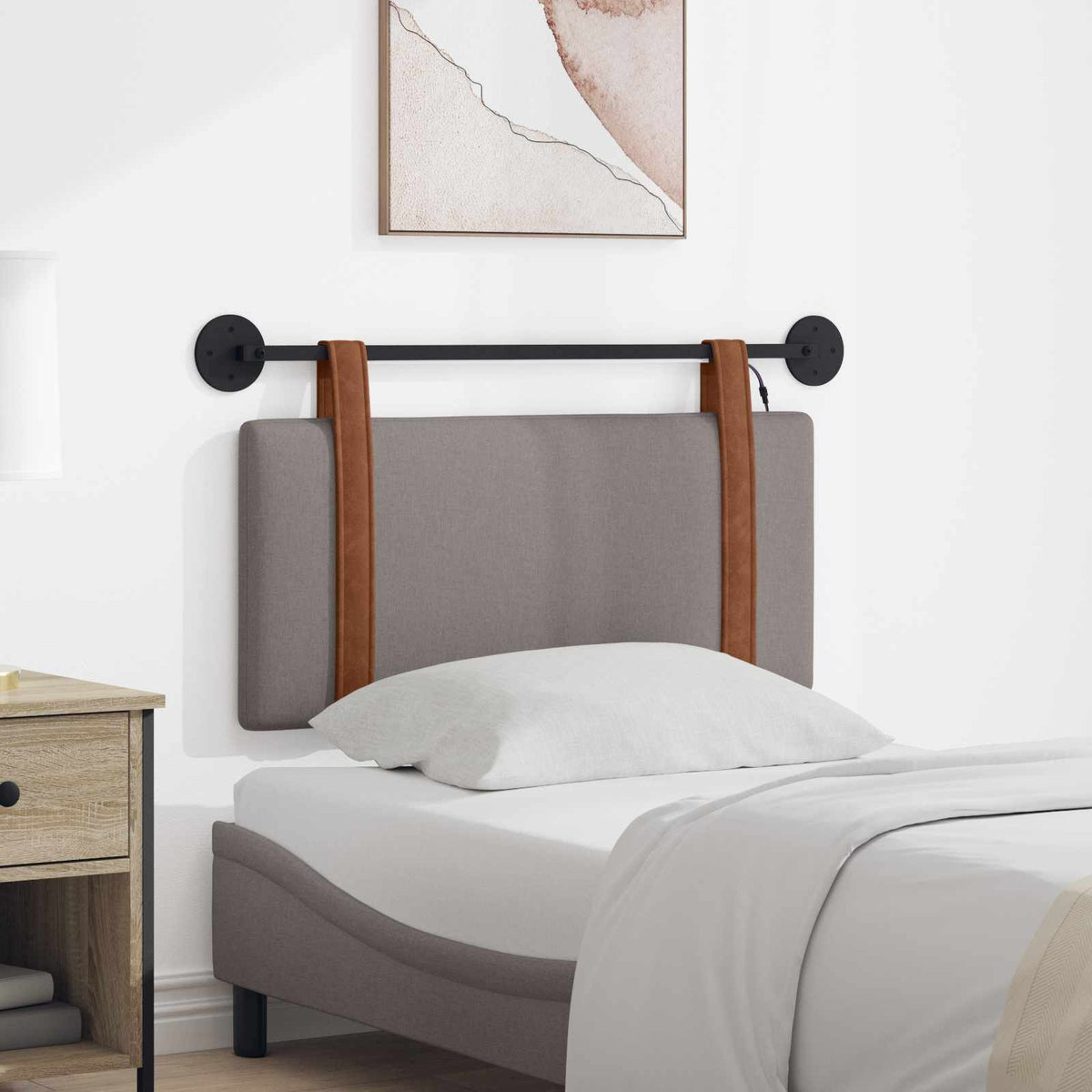 Vidaxl hangend hoofdbord taupe antiek pu