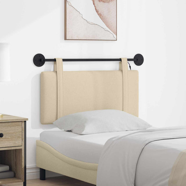 Vidaxl hangend hoofdbord crèmekleurig stof