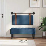 Vidaxl hangend hoofdbord met led-verlichting blauw antiek pu