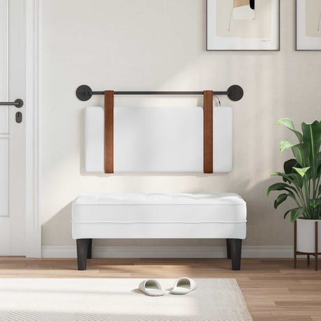 Vidaxl hangend hoofdbord met led-verlichting wit antiek pu