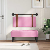 Vidaxl hangend hoofdbord met led-verlichting roze antiek pu