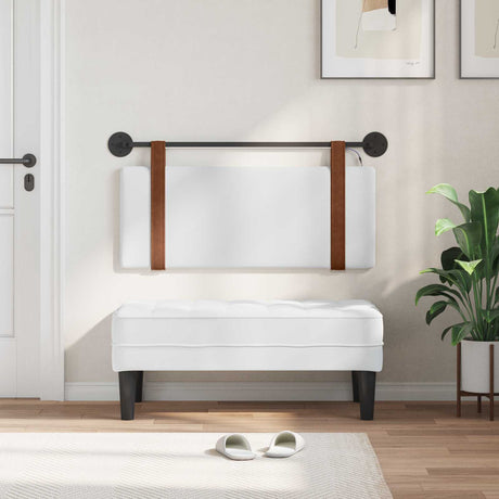 Vidaxl hangend hoofdbord met led-verlichting wit antiek pu