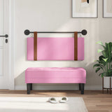 Vidaxl hangend hoofdbord met led-verlichting roze antiek pu