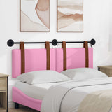 Vidaxl hangend hoofdbord met led-verlichting roze antiek pu