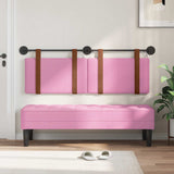Vidaxl hangend hoofdbord met led-verlichting roze antiek pu