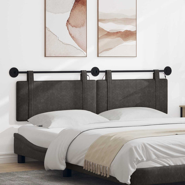 Vidaxl hangend hoofdbord zwart antiek pu
